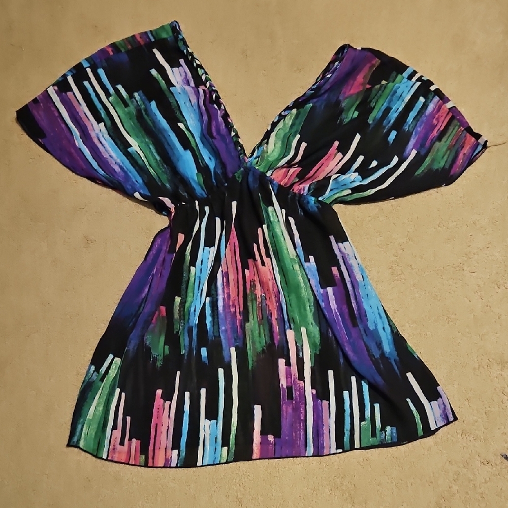 Miken Abstract Print Fabric Cover up